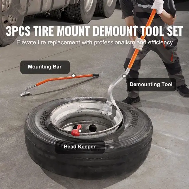 Alt view image 2 of 7 - SIHAO Tire Changer Mount Demount Removal Tool Set, Manual Tubeless Truck Tire Changing Tools with Bead Keeper, Fits 22.5"24.5" Tires, Heavy-Duty for Car Repairing, 3PCS Set