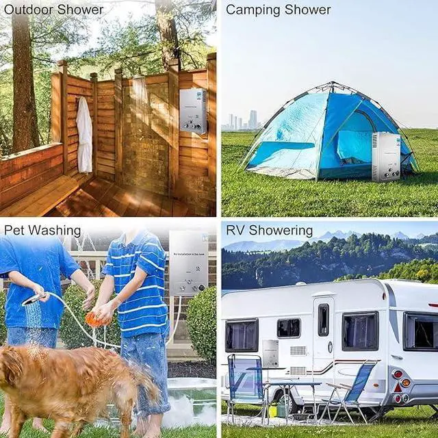 Alt view image 3 of 7 - SIHAO Tankless Water Heater 4.3GPM 10L Outdoor Portable Gas Hot Water Heater Instant Propane Water Heater with Digital Display for Camping Trips Boat