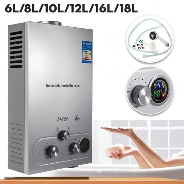 Main image of SIHAO 6L Tankless Water Heater for Home RV Camping Use - 4.3 GPM LPG Propane Gas Instant Hot Water Heater