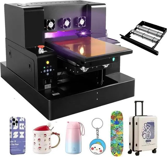 Main image of SIHAO L805 UV Flatbed Printer Machine, Higher Resolution 2880 x1440dpi, UV DTF Printer Machine with Bottle Holder for Phone Case Glass Cups Stickers (A4 UV L1805)