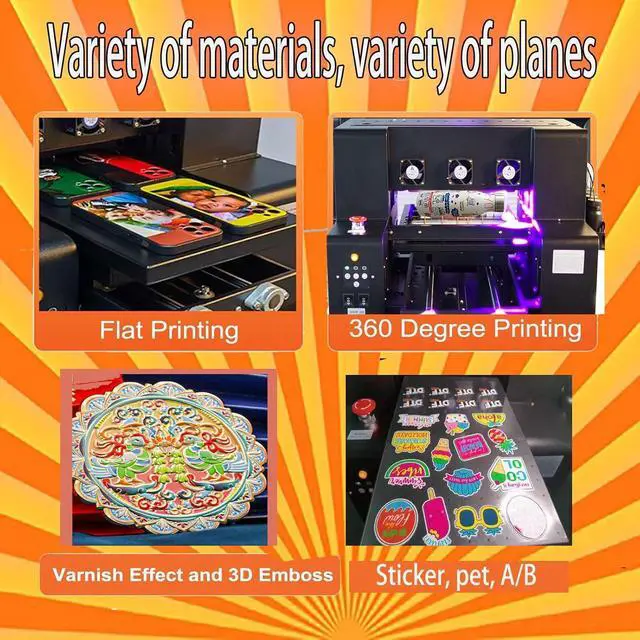 Alt view image 4 of 7 - SIHAO L805 UV Flatbed Printer Machine, Higher Resolution 2880 x1440dpi, UV DTF Printer Machine with Bottle Holder for Phone Case Glass Cups Stickers (A4 UV L1805)