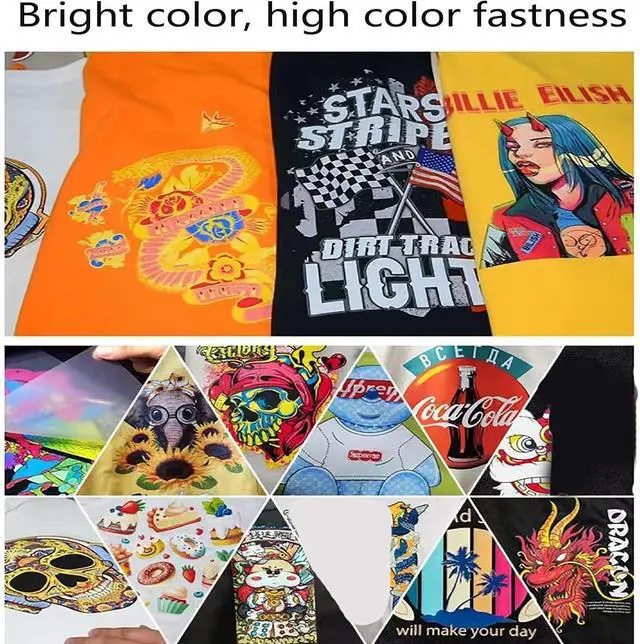 Alt view image 7 of 7 - Professional 6×500ml UV-Curable Ink Set (CMYK + Double White,Hard ink) for Epson & DTF Printers - High-Opacity Heat Transfer Solution