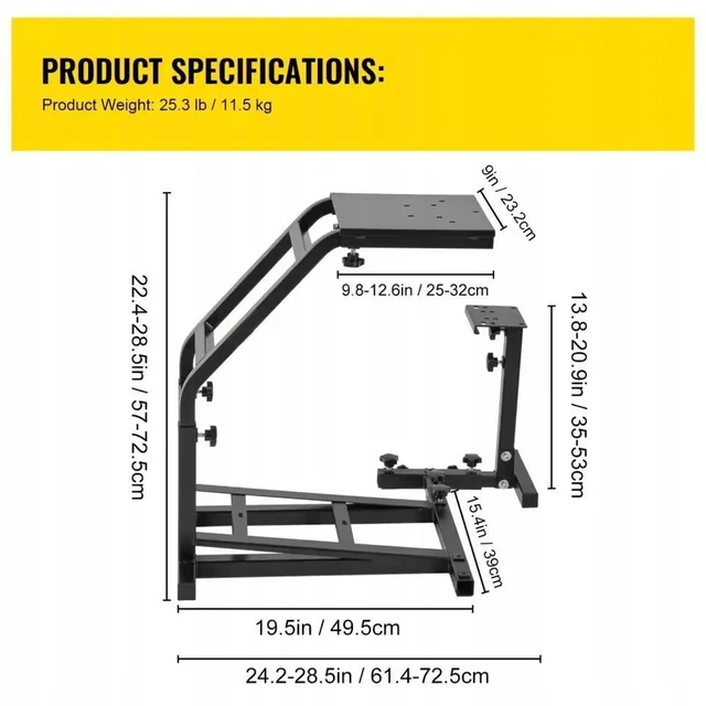 Alt view image 7 of 7 - SIHAO G29 G27 G25 Racing Simulator Steering Wheel Stand Adjustable Wheel Support Logitech Thrustmaster Fanatec Cockpit Frame