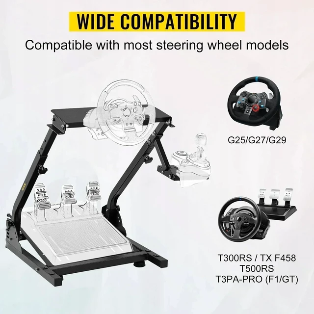 Alt view image 5 of 7 - SIHAO Gaming Steering Wheel Stand, Fully Adjustable from 22.4"-28.5", Universal Sim Racing Stand for Wheel/Pedal/Shifter, Easy Install, Left/Right Shifter Mount