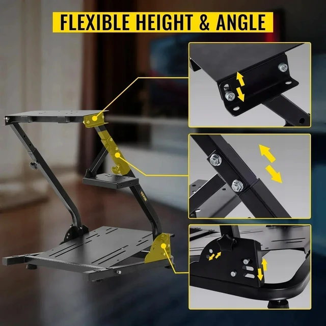 Alt view image 6 of 7 - SIHAO Gaming Steering Wheel Stand, Fully Adjustable from 22.4"-28.5", Universal Sim Racing Stand for Wheel/Pedal/Shifter, Easy Install, Left/Right Shifter Mount