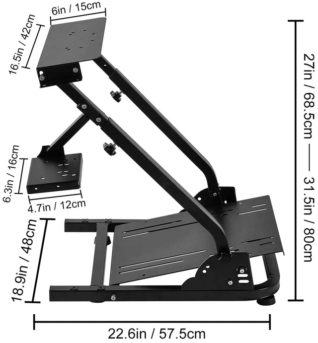Alt view image 7 of 7 - SIHAO Gaming Steering Wheel Stand, Fully Adjustable from 22.4"-28.5", Universal Sim Racing Stand for Wheel/Pedal/Shifter, Easy Install, Left/Right Shifter Mount