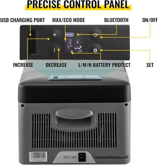 Alt view image 4 of 7 - SIHAO 15L Portable Car Fridge Freezer, Compressor Cooler with -20°C~20°C, Car refrigerator with AC/DC Cable for Camping, travel, RVs