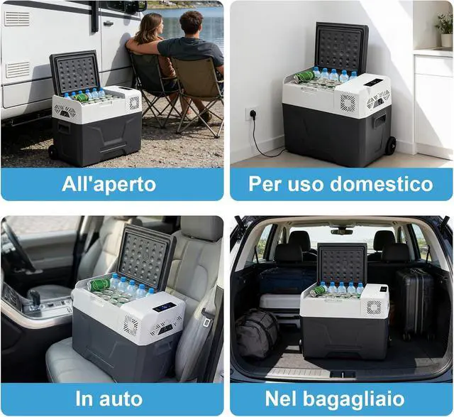 Alt view image 7 of 7 - SIHAO 40L Portable Car Refrigerator, 12/24V DC Compressor Fridge for Camping RV SUV
