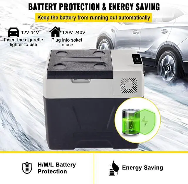 Alt view image 2 of 7 - SIHAO 50L Car Refrigerator, 12/24V DC Compressor Portable Freezer -20°C~10°C for Camping RV SUV