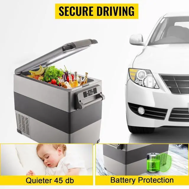Alt view image 6 of 7 - SIHAO 55L Portable Car Refrigerator, 12/24V DC Compressor Fridge for Camping, RV, SUV, Home