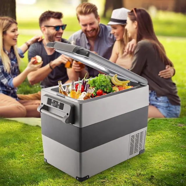 Alt view image 7 of 7 - SIHAO 55L Portable Car Refrigerator, 12/24V DC Compressor Fridge for Camping, RV, SUV, Home
