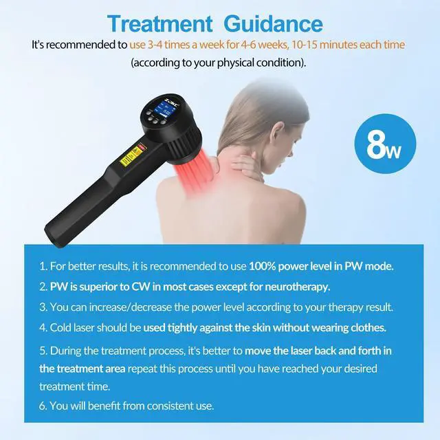Alt view image 7 of 7 - Toponechoice 8W Laser Device 650nm*10+808nm*15 Class Handheld Laser At Home Use for Deep Pain