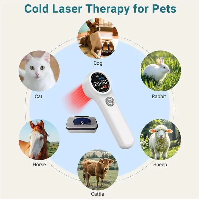 Alt view image 6 of 7 - Toponechoice Class 4 Cold Laser Therapy Handheld 660nm+810nm+980nm for Dog and Cat or House