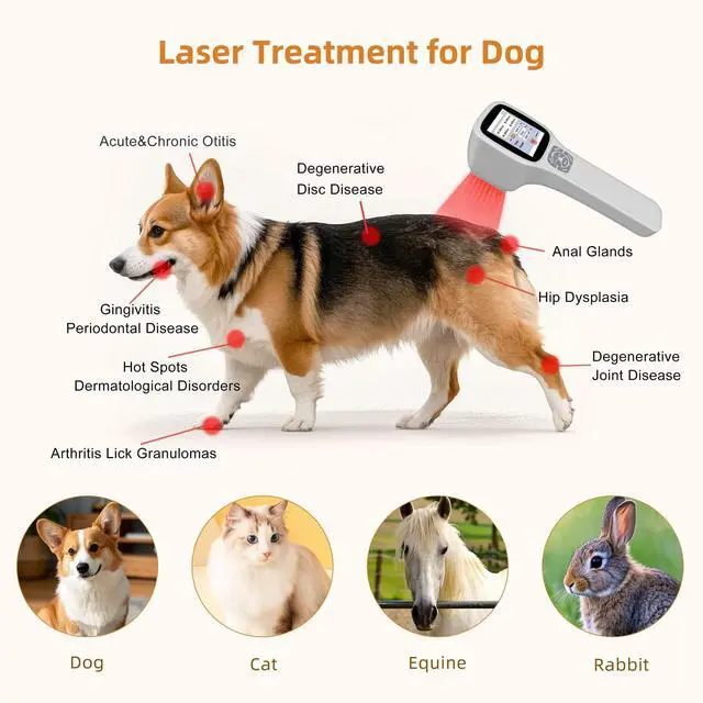Alt view image 6 of 7 - Toponechoice 4-Wavelength Cold Laser Therapy Device (650/808/905/980nm) Touchscreen Operation