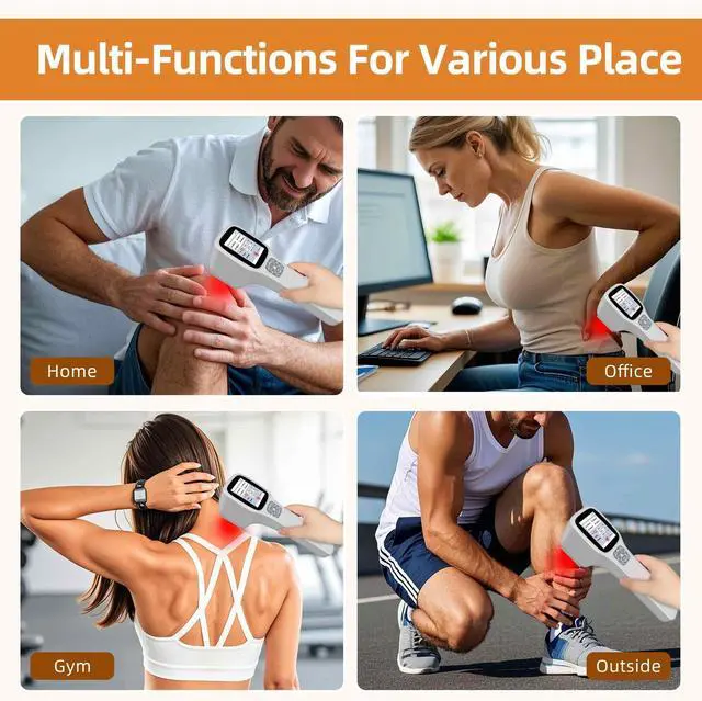 Alt view image 7 of 7 - Toponechoice 4-Wavelength Cold Laser Therapy Device (650/808/905/980nm) Touchscreen Operation