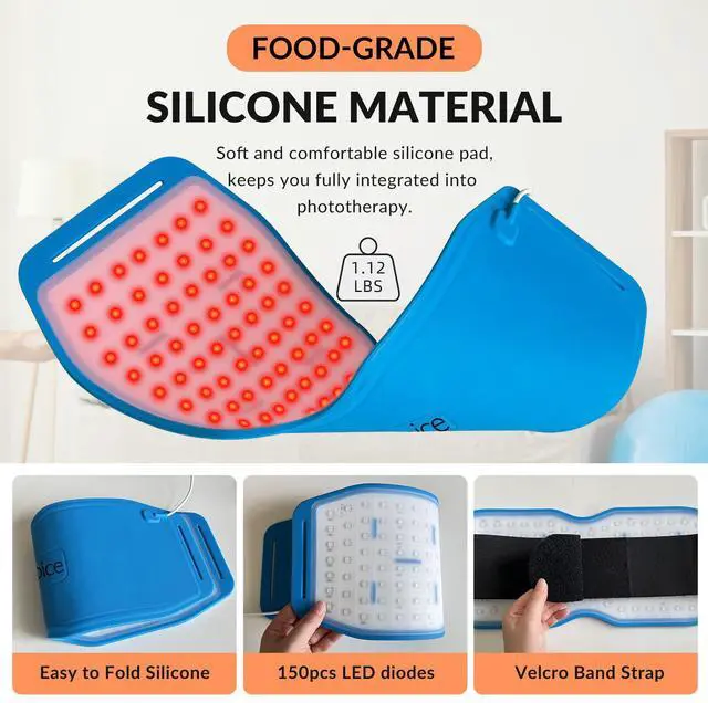 Alt view image 5 of 7 - Toponechoice Red Light Therapy Pad 450pcs Chips 940nm+850nm+660nm for Aches and Pains