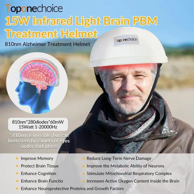 Main image of Toponechoice 810nm Helmet Therapy for Treatment Resistant Depression Near Infrared Light