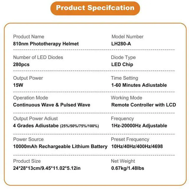 Alt view image 7 of 7 - Toponechoice 15W low laser therapy near infrared light treatment transcranial photobiomodulation device for Chronic Pain