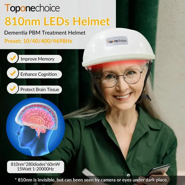 Main image of Toponechoice 15W low laser therapy near infrared light treatment transcranial photobiomodulation device for Chronic Pain