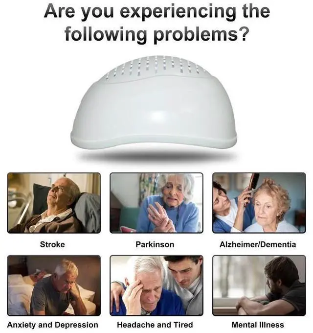 Alt view image 7 of 7 - Toponechoice 810nm LED PBM Helmet for Stroke Parkinson Alzheimer Autism Brain Helmet