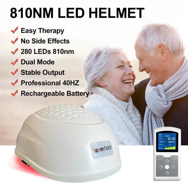 Alt view image 4 of 7 - Toponechoice 810nm LED PBM Helmet for Stroke Parkinson Alzheimer Autism Brain Helmet