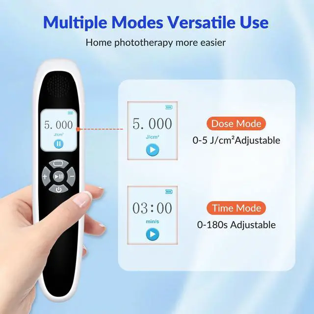 Alt view image 6 of 7 - Toponechoice 308nm Laser Psoriasis 6pcs Blue Light Therapy For Rosacea Benefits of uv Light on Skin Eczema Infectious Skin Disease