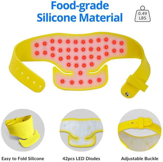 Alt view image 7 of 7 - Toponechoice Professional Photodynamic Therapy Flexible Silicone Red Light Therapy Photon LED Neck Pad, Helps You Relax Muscles, Beautify And Care For Your Skin, Pet Cat And Dog Pain Relief Device