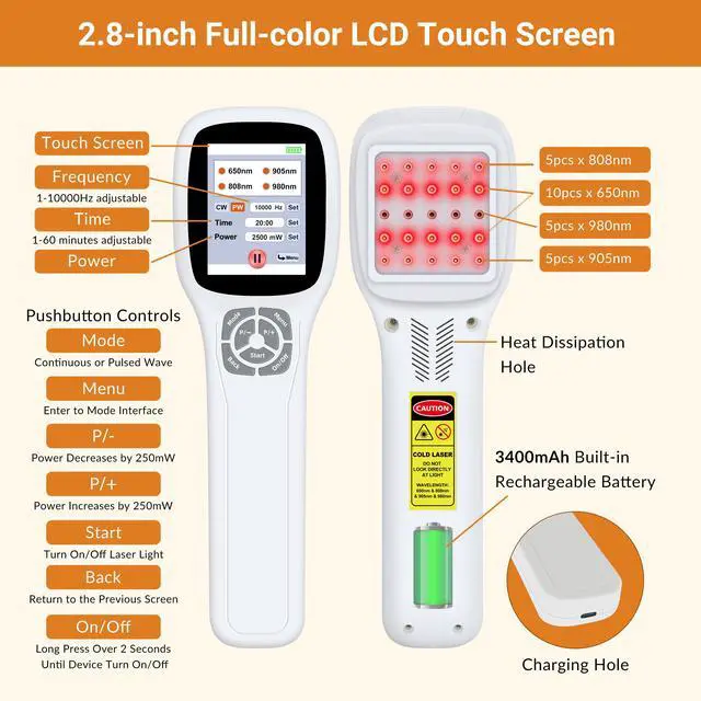 Alt view image 7 of 7 - Toponechoice microlight cold laser treatment for peripheral neuropathy,disc bulge,shoulder pain near me
