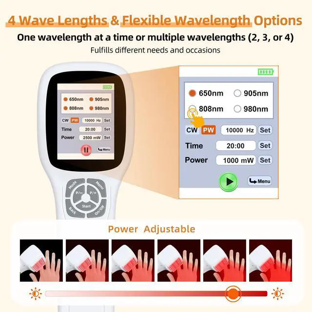Alt view image 5 of 7 - Toponechoice microlight cold laser treatment for peripheral neuropathy,disc bulge,shoulder pain near me