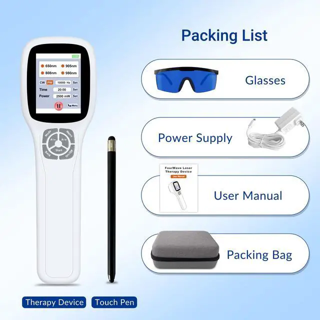 Alt view image 7 of 7 - Toponechoice cold laser therapy pain relief device for soft tissue injury, back muscle spasms, therapy for rheumatoid arthritis