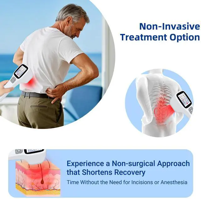 Alt view image 4 of 7 - Toponechoice cold laser therapy pain relief device for soft tissue injury, back muscle spasms, therapy for rheumatoid arthritis
