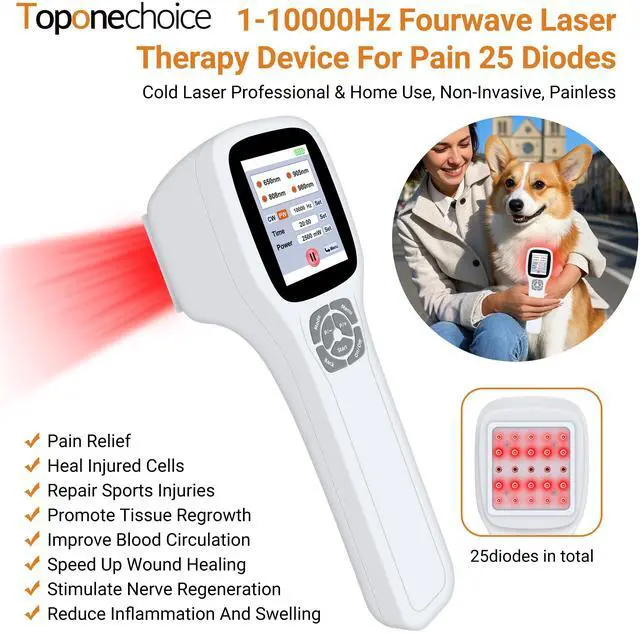 Main image of Toponechoice low level laser therapy unit inflammation fda approval for left side headache,abdominal migraine,pulled muscle in neck