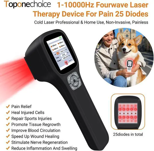 Main image of Toponechoice best hand held  low level laser therapy for back pain, plantar fasciitis, neuropathy, suitable for pets