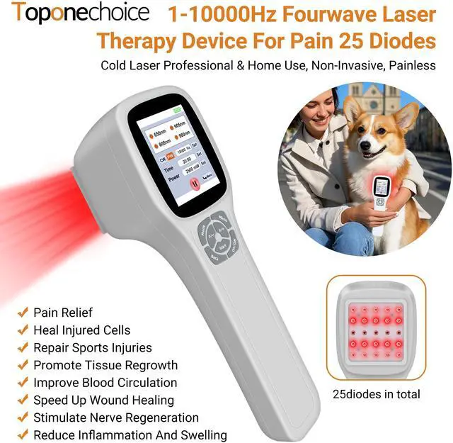 Main image of Toponechoice dog cold laser therapy class 3, laser device for injured muscles,knee arthritis,neck pain