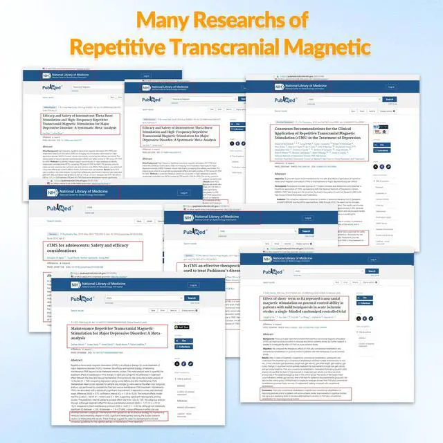 Alt view image 7 of 7 - Toponechoice brain frequency device for insomnia,brain shock for depression,brainwave tms,1 Large Therapeutic Head+8 Small Therapeutic Head