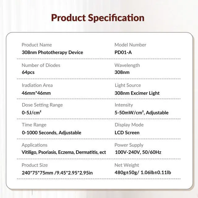 Alt view image 7 of 7 - Toponechoice ultraviolet b phototherapy white spot under nail, tongue, white patches on face, lip white spot