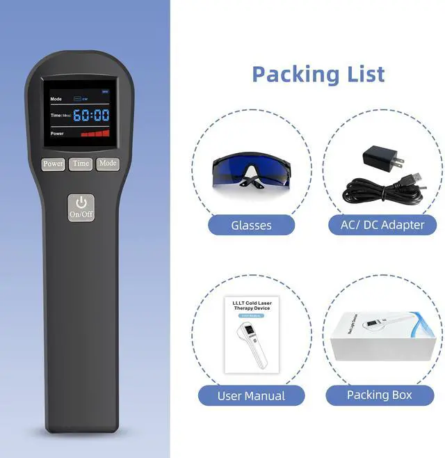 Alt view image 6 of 7 - Toponechoice low level laser therapy 3b cold laser for back pain nerve damage osteomyelitis home remedy for stiff neck and shoulder Black