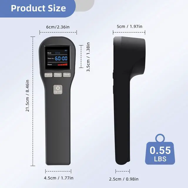 Alt view image 7 of 7 - Toponechoice low level laser therapy 3b cold laser for back pain nerve damage osteomyelitis home remedy for stiff neck and shoulder Black