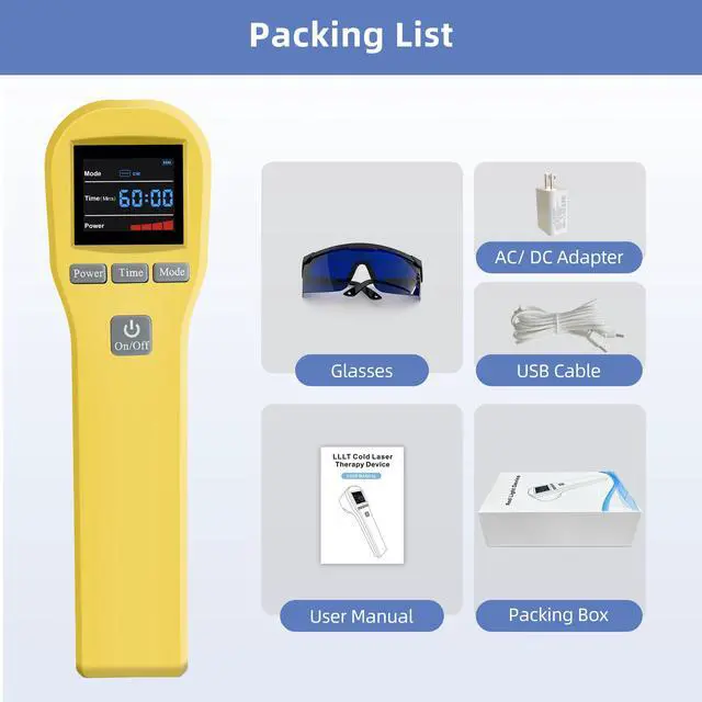 Alt view image 6 of 7 - Toponechoice low level laser therapy 3b cold laser for back pain nerve damage osteomyelitis home remedy for stiff neck and shoulder Yellow
