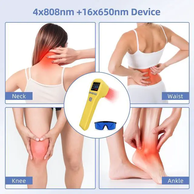 Alt view image 3 of 7 - Toponechoice low level laser therapy 3b cold laser for back pain nerve damage osteomyelitis home remedy for stiff neck and shoulder Yellow