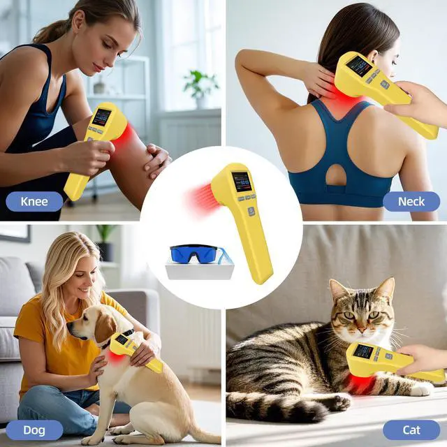 Alt view image 5 of 7 - Toponechoice low level laser therapy 3b cold laser for back pain nerve damage osteomyelitis home remedy for stiff neck and shoulder Yellow