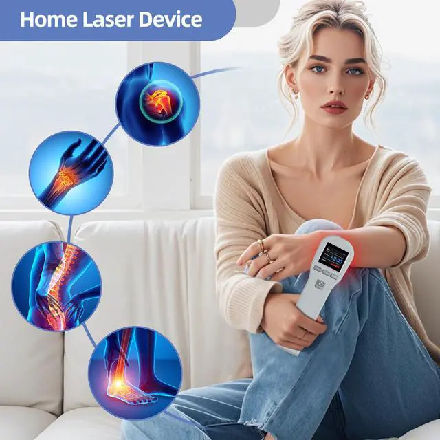 Alt view image 4 of 7 - Toponechoice low level laser therapy 3b cold laser for back pain nerve damage osteomyelitis home remedy for stiff neck and shoulder Grey