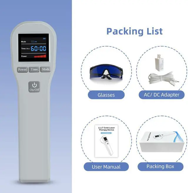 Alt view image 7 of 7 - Toponechoice low level laser therapy 3b cold laser for back pain nerve damage osteomyelitis home remedy for stiff neck and shoulder Grey