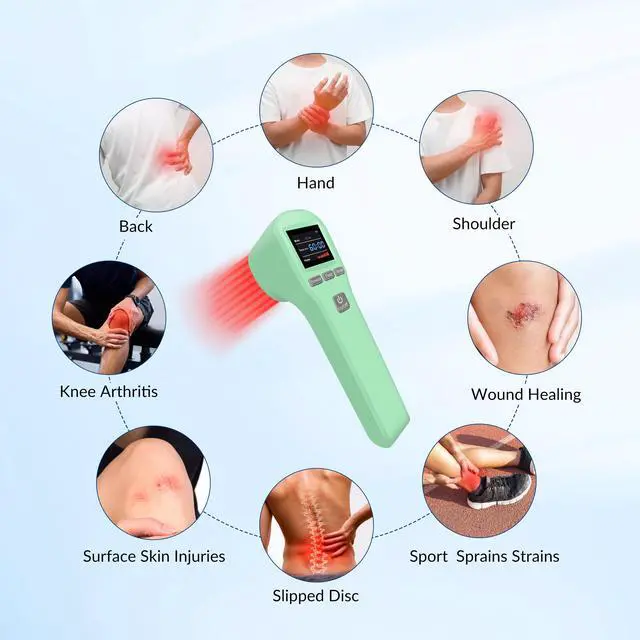 Alt view image 2 of 7 - Toponechoice low level laser therapy 3b cold laser for back pain nerve damage osteomyelitis home remedy for stiff neck and shoulder Green
