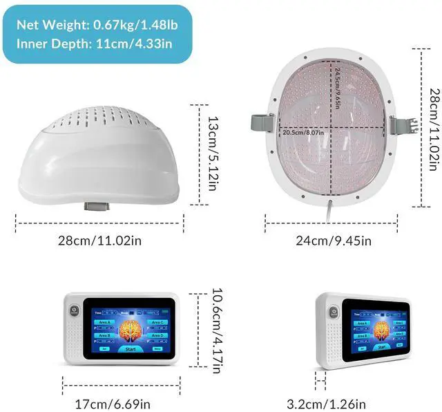 Alt view image 7 of 7 - Toponechoice red light therapy for brain neuro feedback machine brain clot treatment device for cognitive disorder