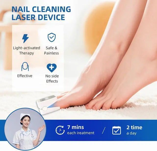 Alt view image 5 of 7 - Toponechoice Liquid Crystal Nail Fungus Phototherapy Device Smart Ultraviolet Fungal Phototherapy Lamp Portable Sterilising Phototherapy Instrument