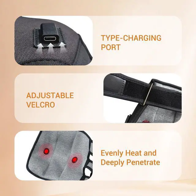 Alt view image 5 of 7 - Toponechoice Electric knee massager for home use air wave knee massager red light vibration air pressure knee support therapy device for treating cold legs