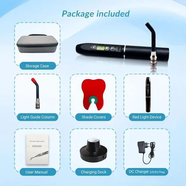 Alt view image 7 of 7 - Toponechoice Dental light curing machine oral light curing machine LED dental colored light-sensitive lamp dental resin