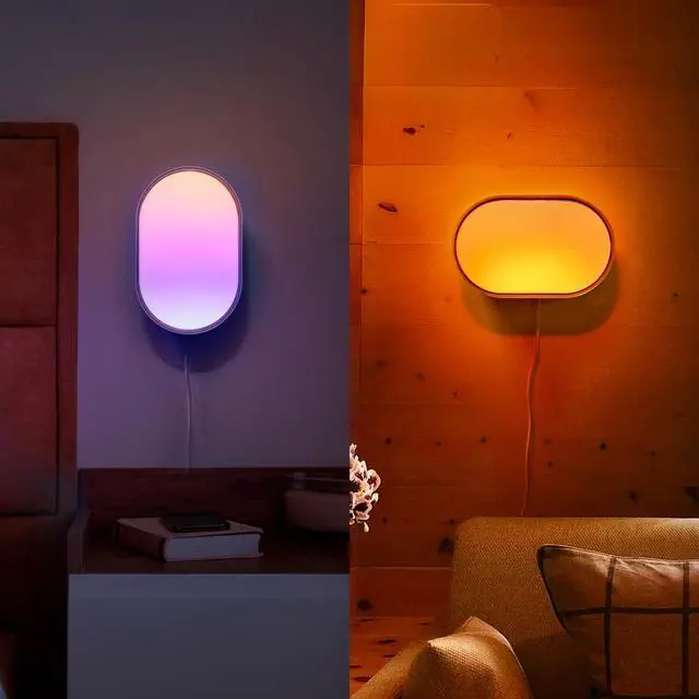 Alt view image 7 of 7 - Luna Smart Lamp, 1000 LM Wi-Fi & Matter 1.3 Compatible, Alexa & Apple HomeKit Compatible, Plug-In Bedside Table Lamp & Wall-Mount, Color Changing Wall Wash, Sunrise/Sunset Effect, No Hub Required