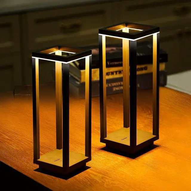 Main image of 2 Pack Cordless Table Lamp Rechargeable, IP55 Waterproof, 60h Runtime Protable Outdoor Table Lamps, 3 Color Stepless Dimming Battery Powered Table Lamp for Dinner/Restaurant/Bedroom/Cafe